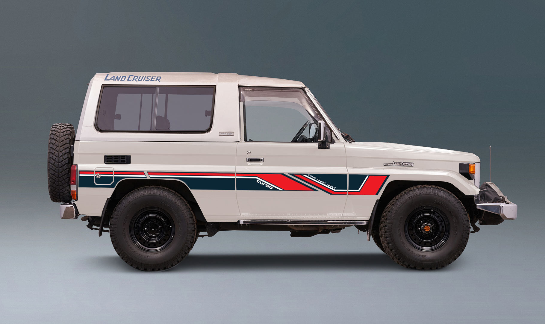 70 Series Land Cruiser Decal Body Stripe Kit (Barossa) - 73/74 Series (1984–1990)