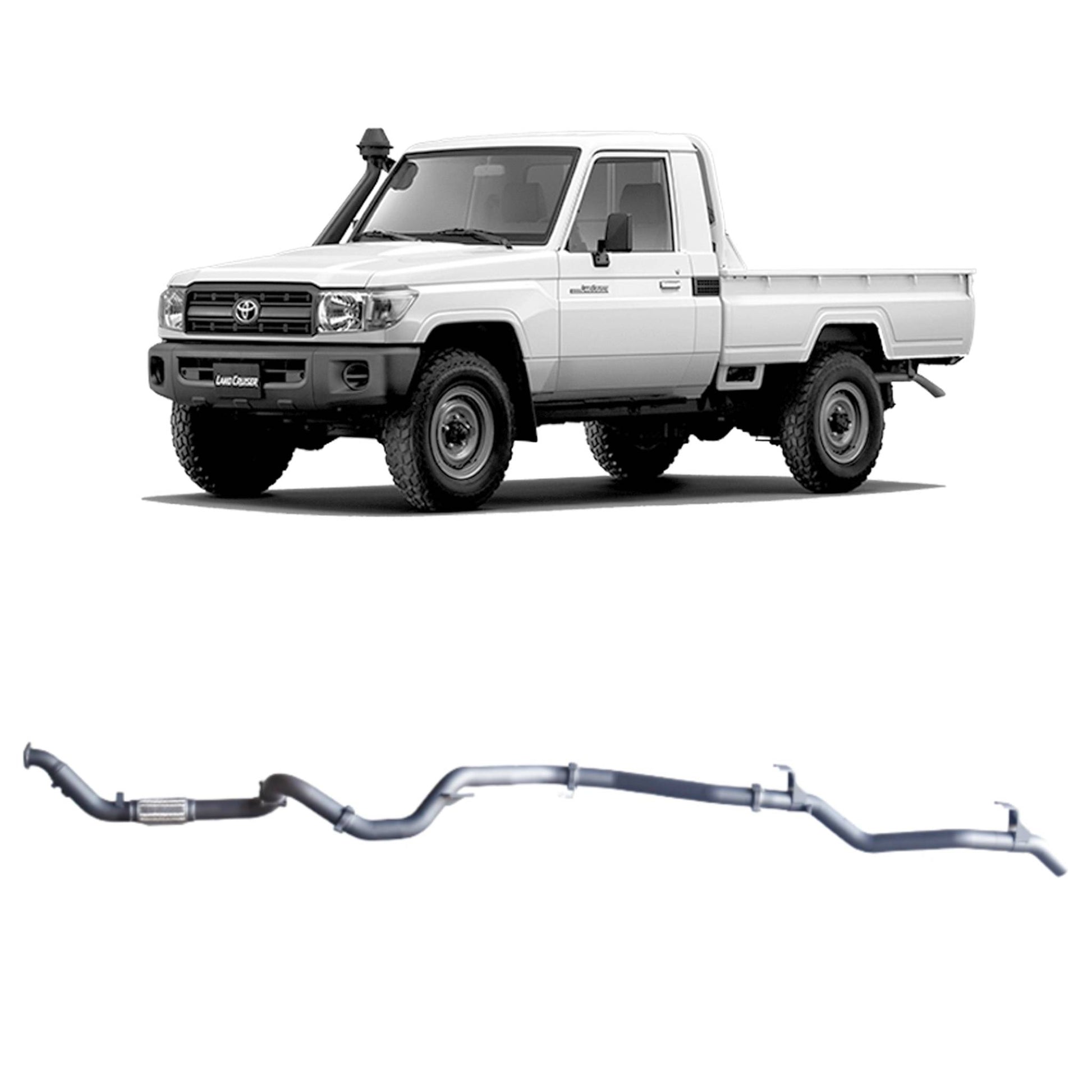 70 Series Land Cruiser Extreme Duty Exhaust - 79 Series Single Cab (03/2007 - 10/2016)