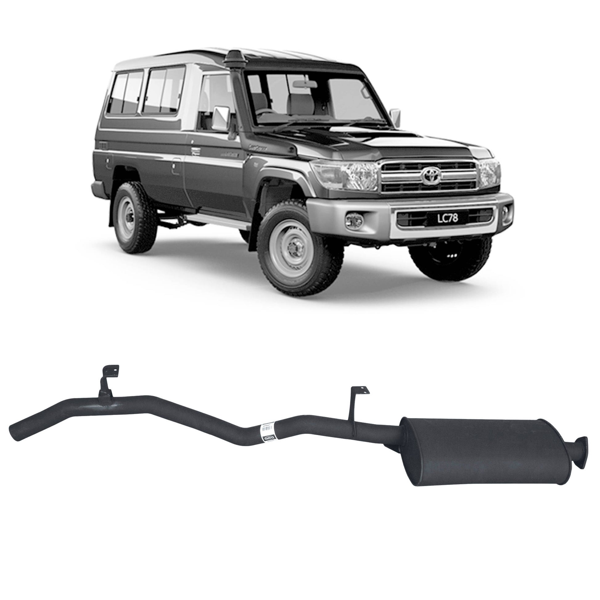 70 Series Land Cruiser Performance Tailpipe Assembly - 75/78/79 Series 4.2L 1HZ (01/1990 - 01/2007)