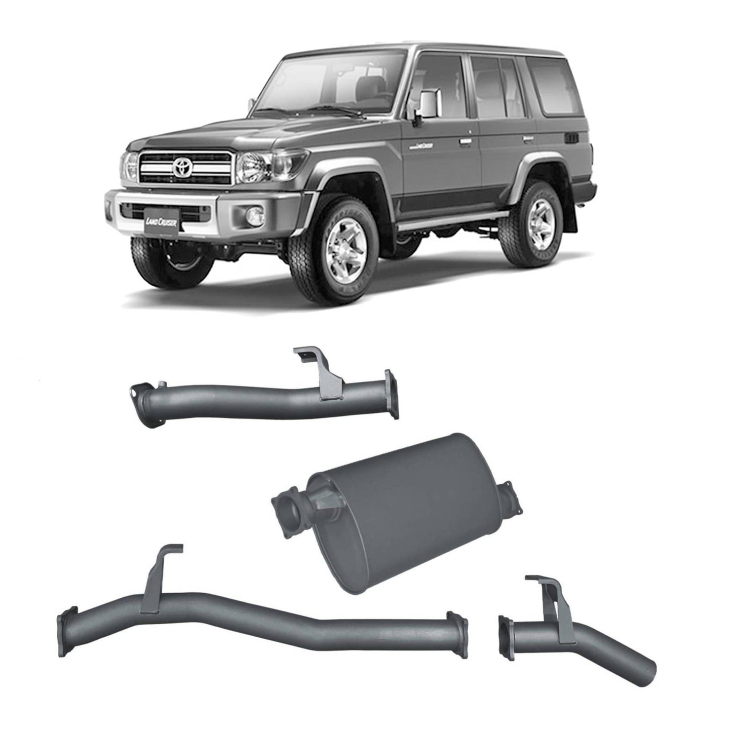 Toyota Land Cruiser Redback Extreme Duty Exhaust for Toyota Landcruiser 76 Series Wagon (09/2016 - on)