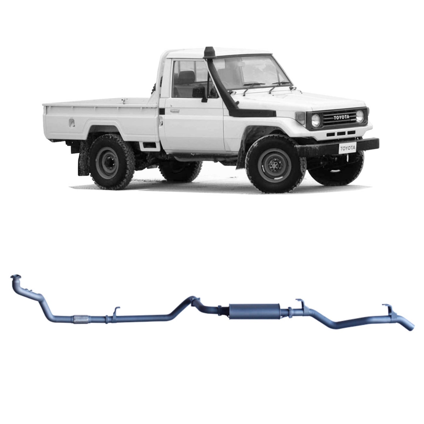 Toyota Land Cruiser Redback Extreme Duty Exhaust for Toyota Landcruiser 78 Series (01/1990 - 01/2007), Toyota Landcruiser 75 Series (03/1990 - 11/1999)