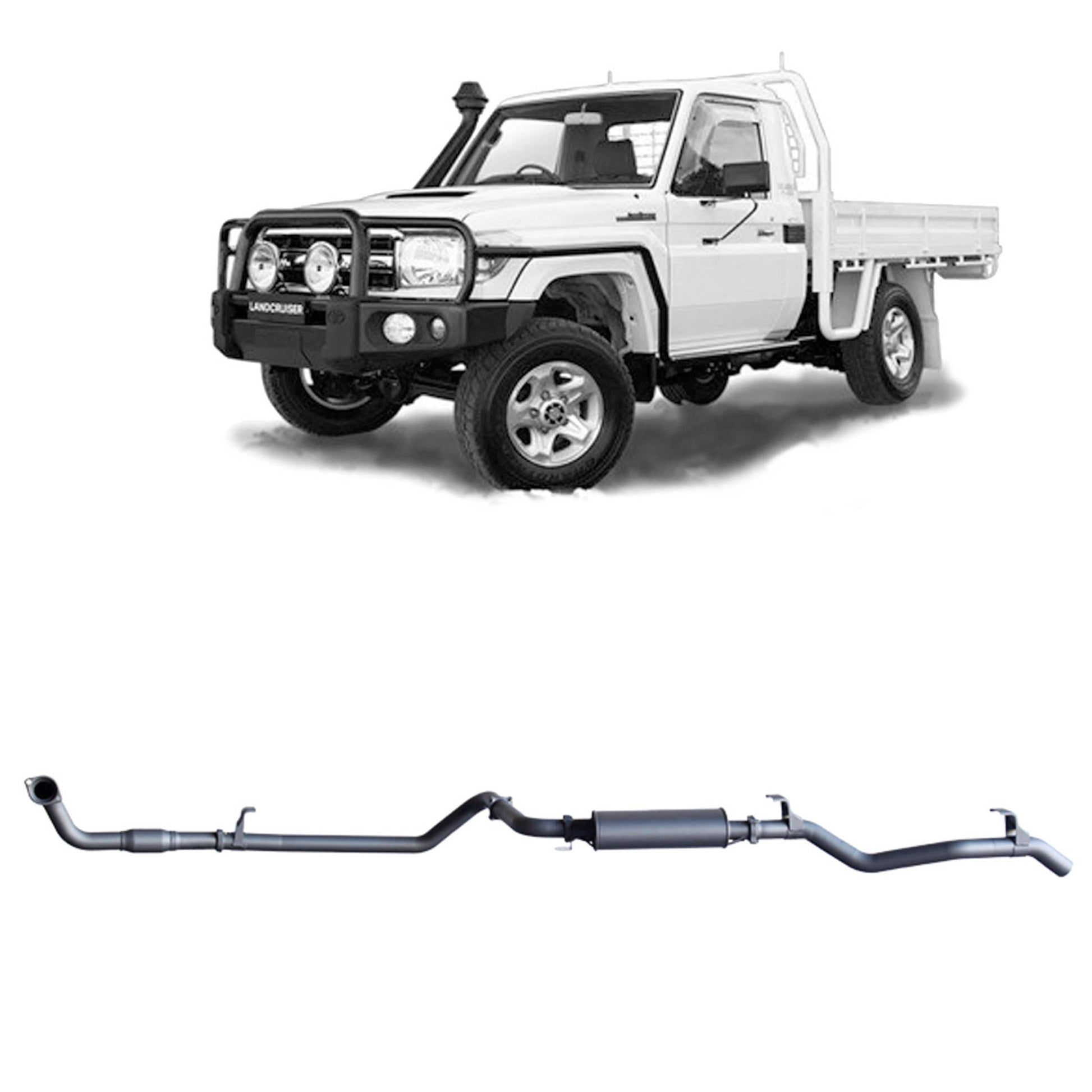 Toyota Land Cruiser Redback Extreme Duty Exhaust for Toyota Landcruiser 79 Series 4.2L TD (01/2001 - 01/2007)