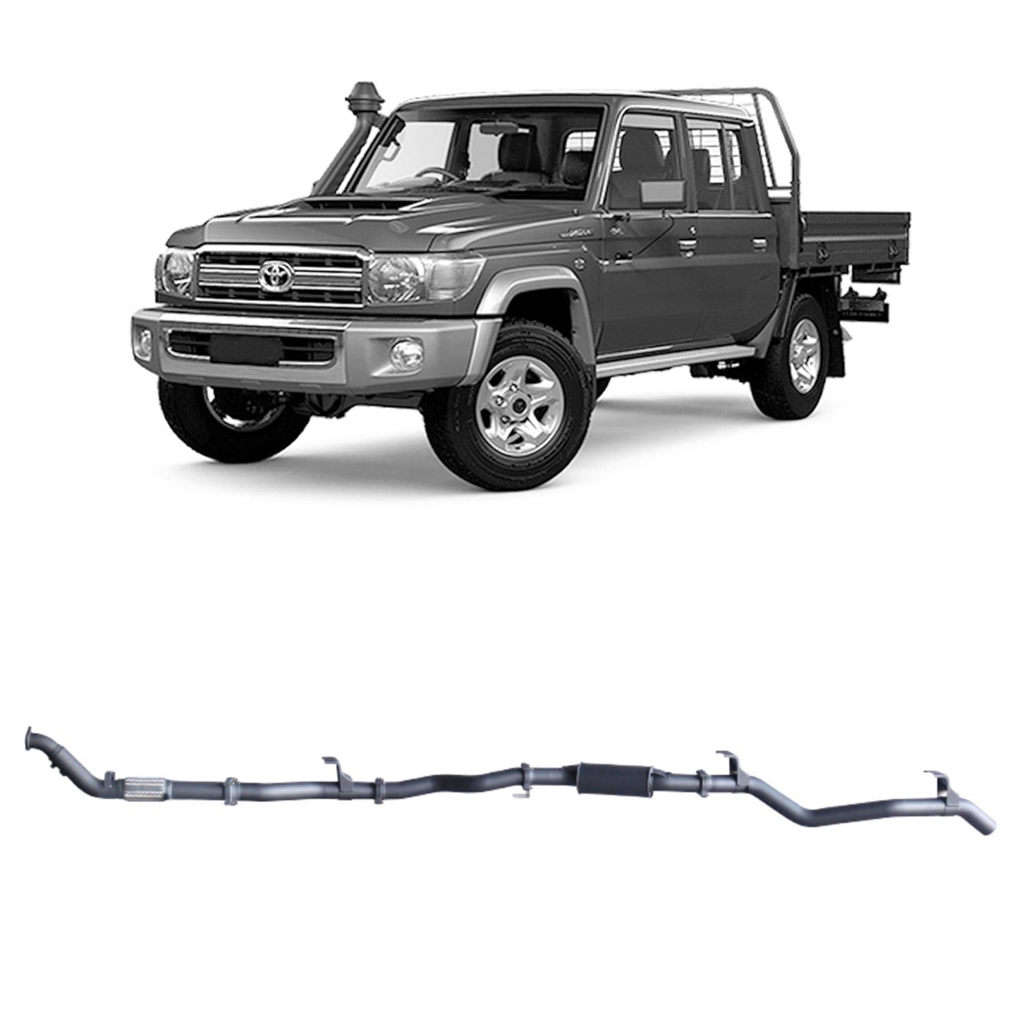 Toyota Land Cruiser Redback Extreme Duty Exhaust for Toyota Landcruiser 79 Series Double Cab (01/2012 - 10/2016)