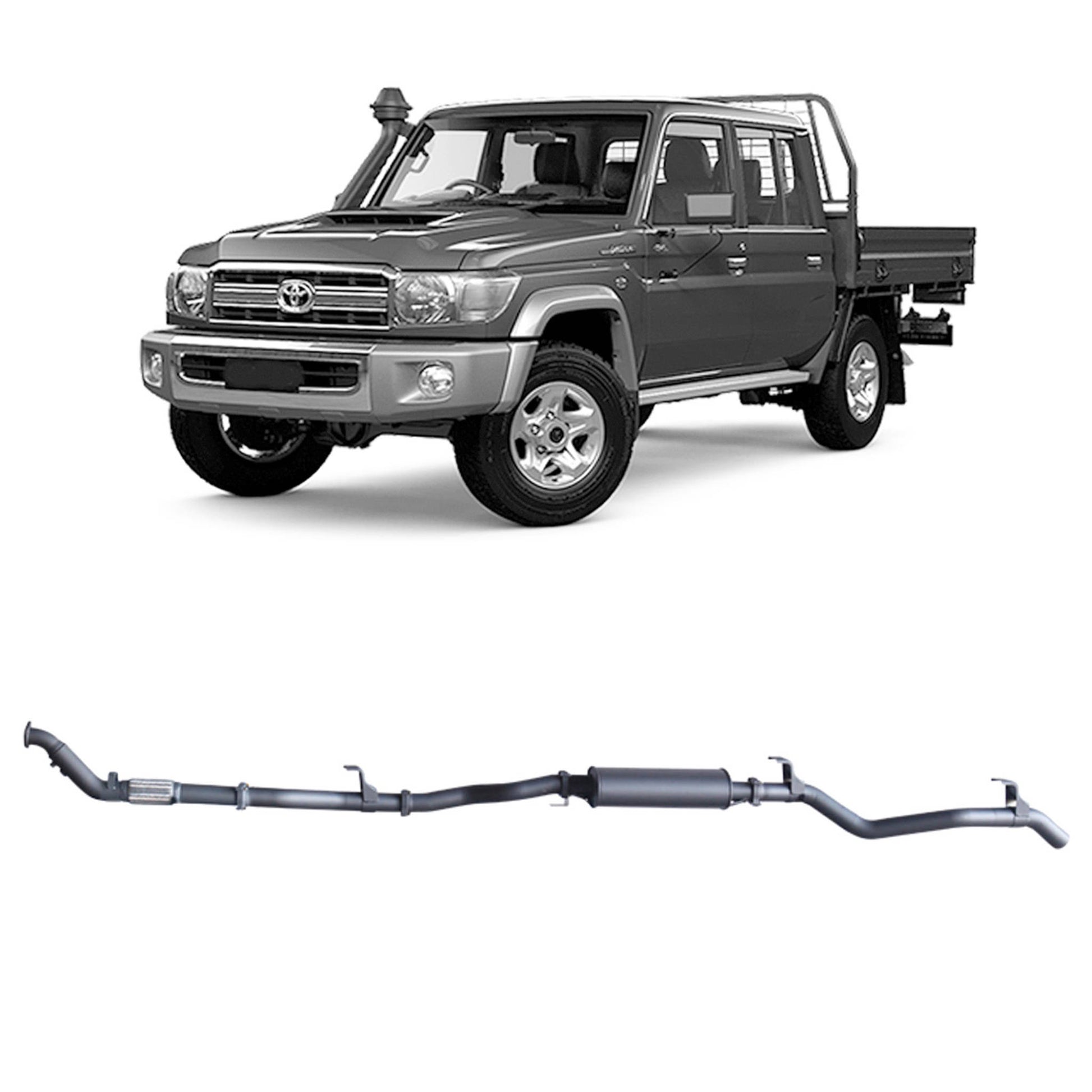 Toyota Land Cruiser Redback Extreme Duty Exhaust for Toyota Landcruiser 79 Series Double Cab (01/2012 - 10/2016)