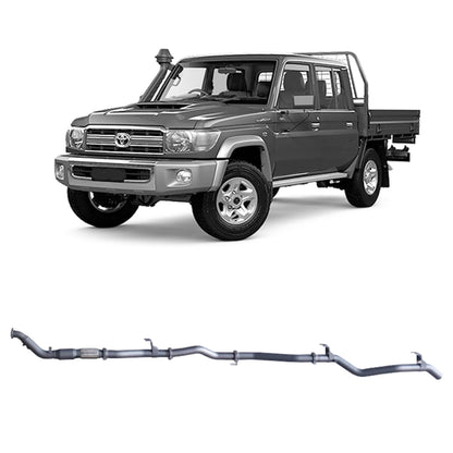 Toyota Land Cruiser Redback Extreme Duty Exhaust for Toyota Landcruiser 79 Series Double Cab with Auxiliary Fuel Tank (01/2012 - 10/2016)