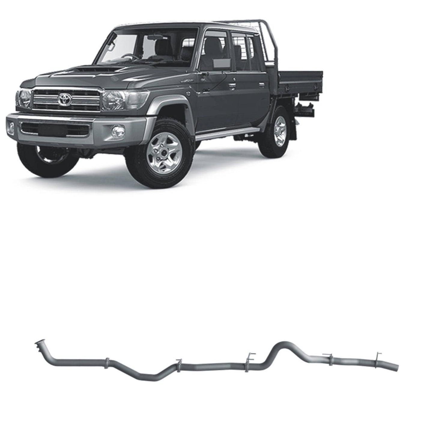 Toyota Land Cruiser Redback Extreme Duty Exhaust for Toyota Landcruiser 79 Series with Auxiliary Fuel Tank (11/2016 onwards)